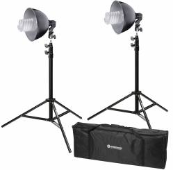 Softboxen und Lampen Bresser Fotostudio BR-2105 Tageslicht- und Hintergrund-Set 2925W mit Hintergrundsystem Tücher Stative 