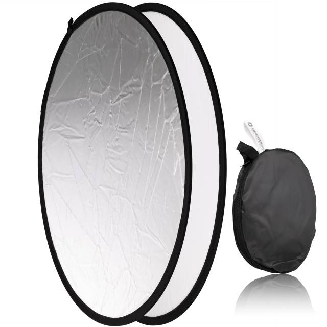 BRESSER TR-8 2-in-1 collapsible Reflector silver/white 80cm round 