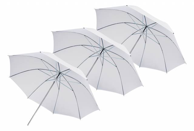 BRESSER SM-02 Parapluie translucide blanc 84 cm - 3 pièces 