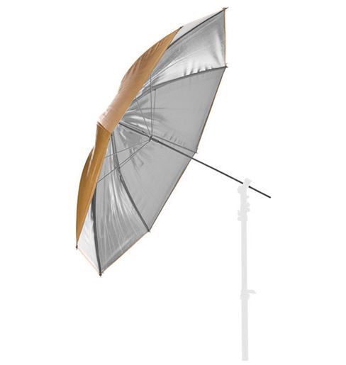 BRESSER Paraplu goud/zilver afmeting 83 cm met verwisselbaar doek 
