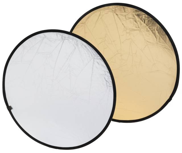 Reflector plegable 2-en-1 ​BRESSER BR-TR5 oro/plata de 80cm redondo 