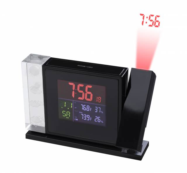 BRESSER MyTime Crystal P Colour Projection Alarm Clock and Weather Stations 