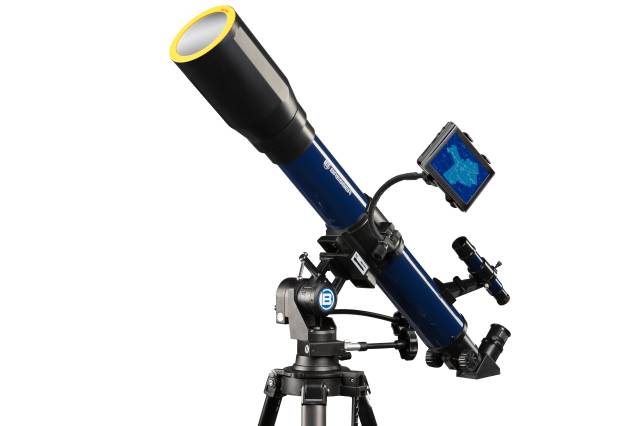 Telescopio refractor SKYLUX 70/700mm con soporte para smartphone y filtro solar 