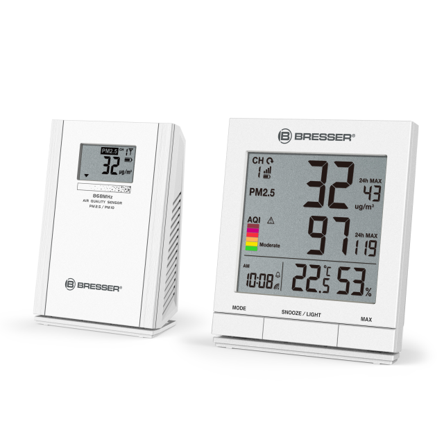BRESSER PM2.5 / PM10 Particulate meter with wireless sensor 