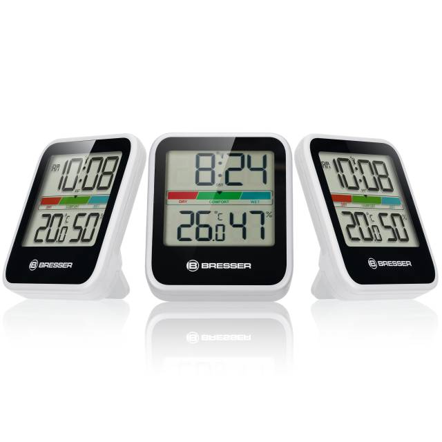 BRESSER Climate Monitor Thermometer/Hygrometer DCF Three-piece Set (Refurbished) 