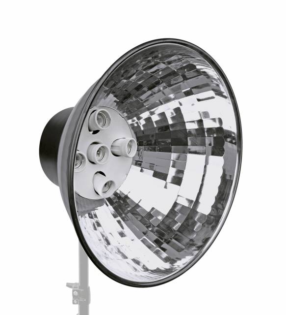 BRESSER MM-06 Lampenhalter mit Reflektor für 5 Spirallampen 