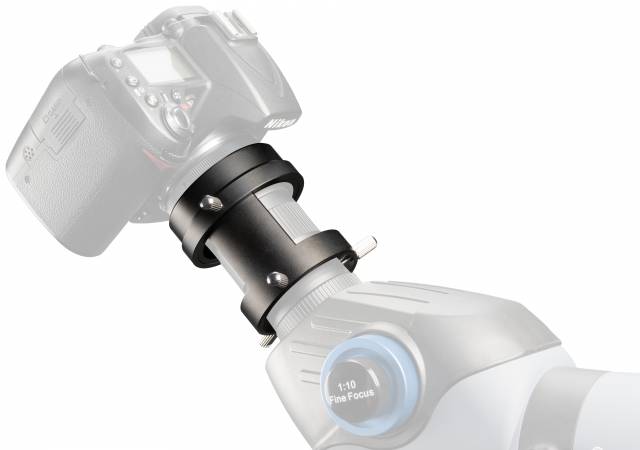 Adapter fotograficzny BRESSER do podłączenia lustrzanek cyfrowych do lunet serii Dachstein, Pirsch Gen II, Corvette i Spektar 