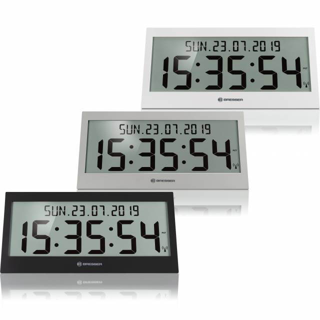 BRESSER LCD Jumbo DCF radio-controlled wall clock 