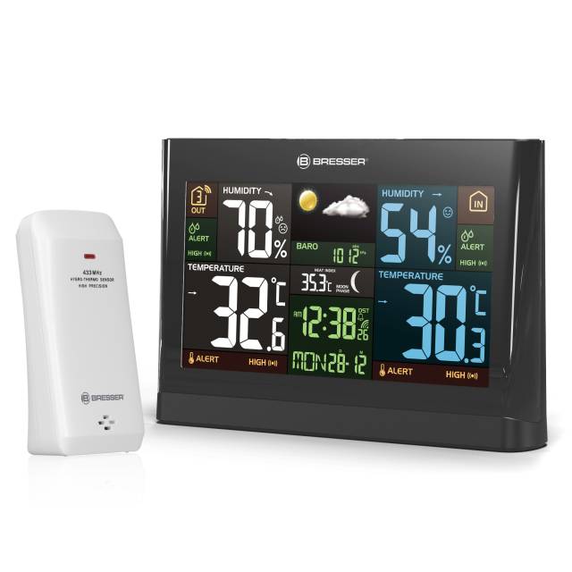 BRESSER radio controlled Weather Station Meteo THBM Colour (Refurbished) 