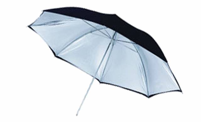 BRESSER SM-12 Paraguas reflector negro/plata de grano 109 cm 