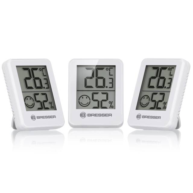 BRESSER ClimaTemp Thermo-Hygrometer Indicator 3 unit set white 