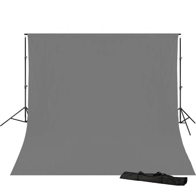 BRESSER BR-D23 Background System + Background Cloth 3 x 4m Grey 