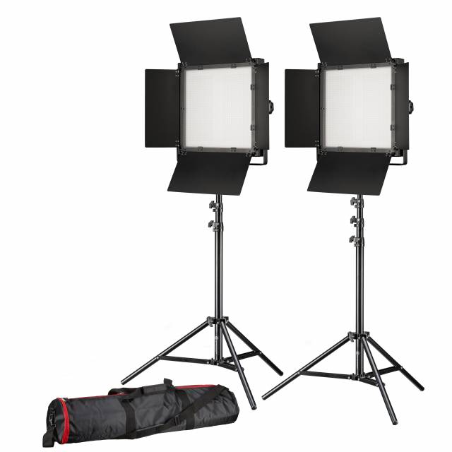 BRESSER LED Photo-Video Set 2x LS-600 38W/5.600LUX + 2x Treppiede 