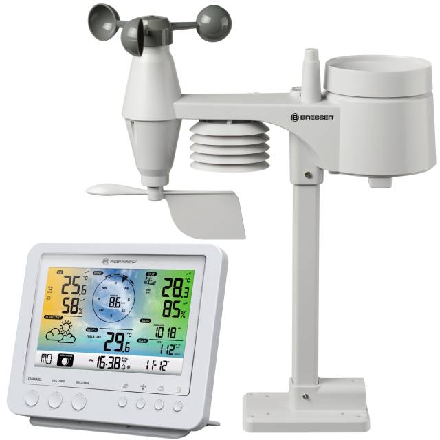 BRESSER WIFI Color Weather Station with 5in1 profi sensor white 