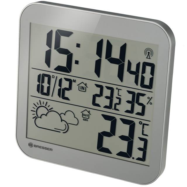 BRESSER Horloge météo LCD TemeoTrend JC - noire - 7004404CM3000 - Reveils,  Horloges, Montres pas cher