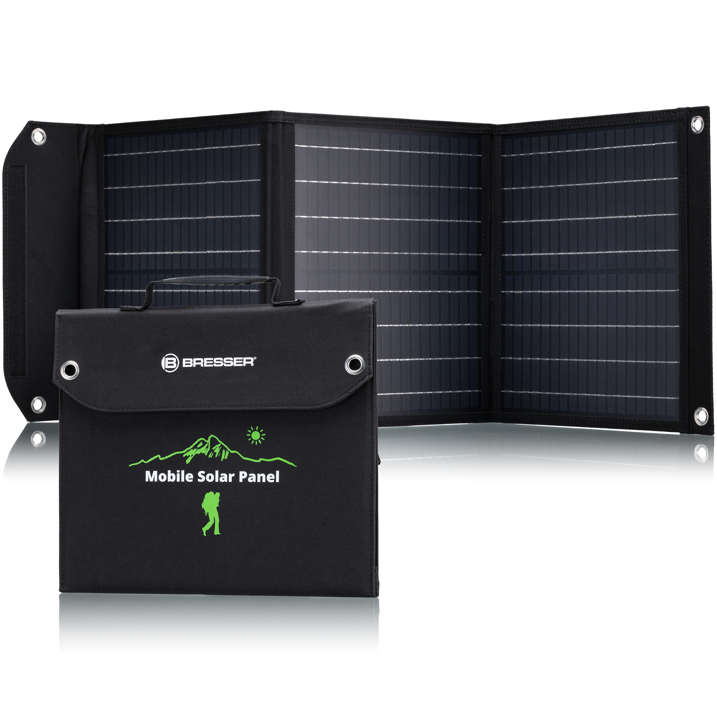 Bresser, Cargador solar móvil BRESSER de 40 vatios con salida USB y DC
