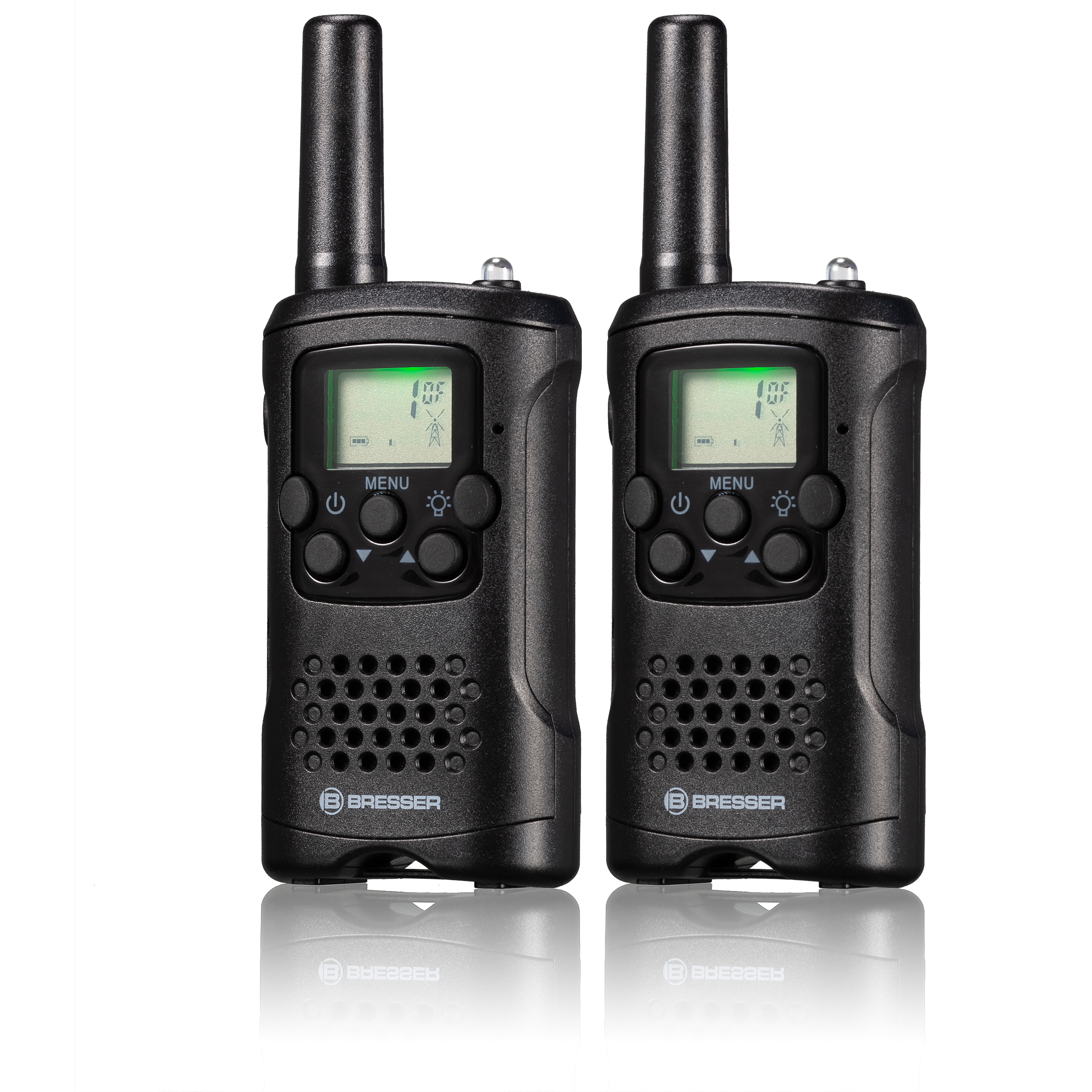 BRESSER FM Walkie Talkie 2piece Set with large range up to 6 km and free  hand mode