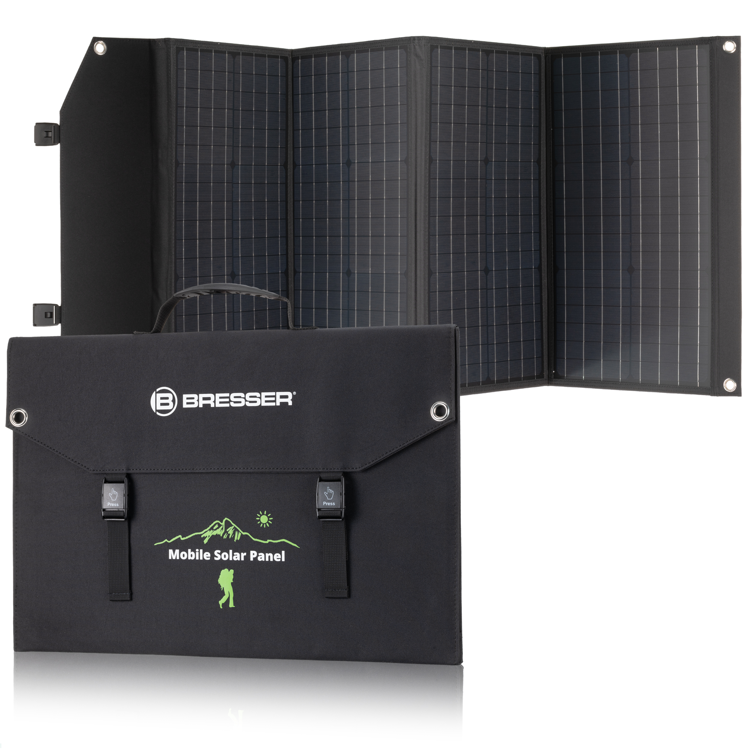 Bresser  BRESSER Mobiles Solar-Ladegerät 120 Watt mit USB- u. DC