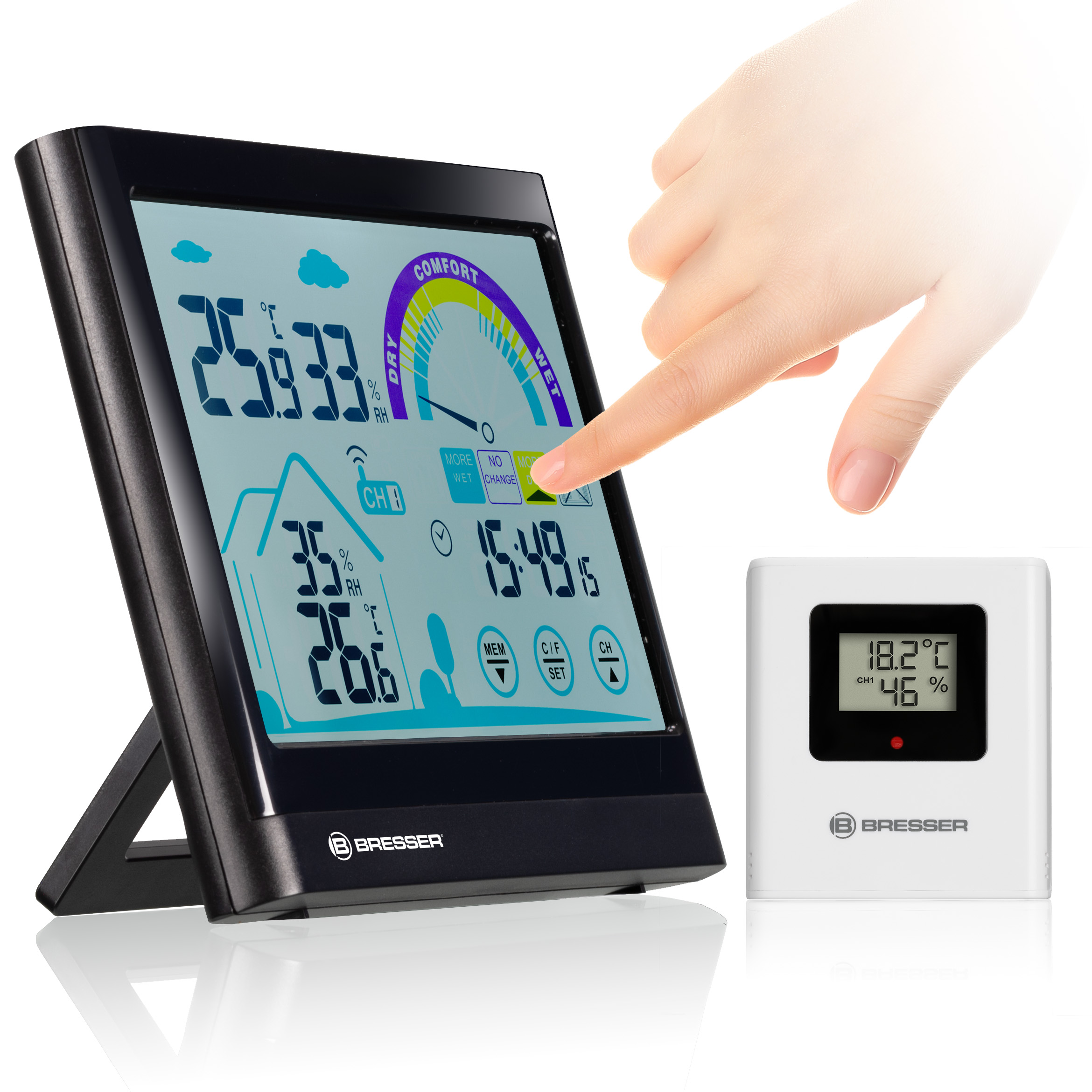 Bresser, Termometro/igrometro VentAir BRESSER con funzione touchscreen e  consigli per la ventilazione