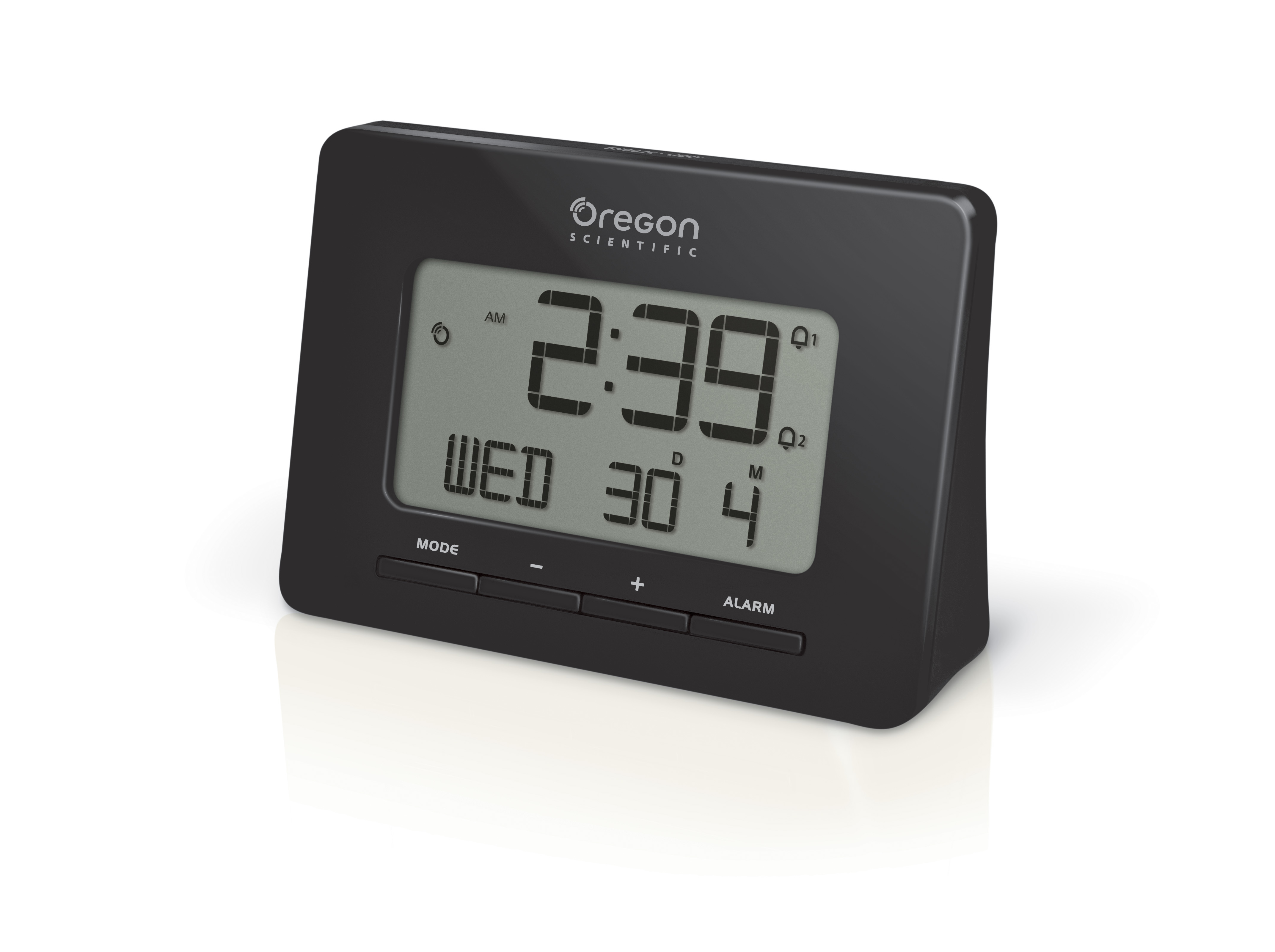 Oregon Scientific radio-controlled alarm clock black with Dual Alarm  Function