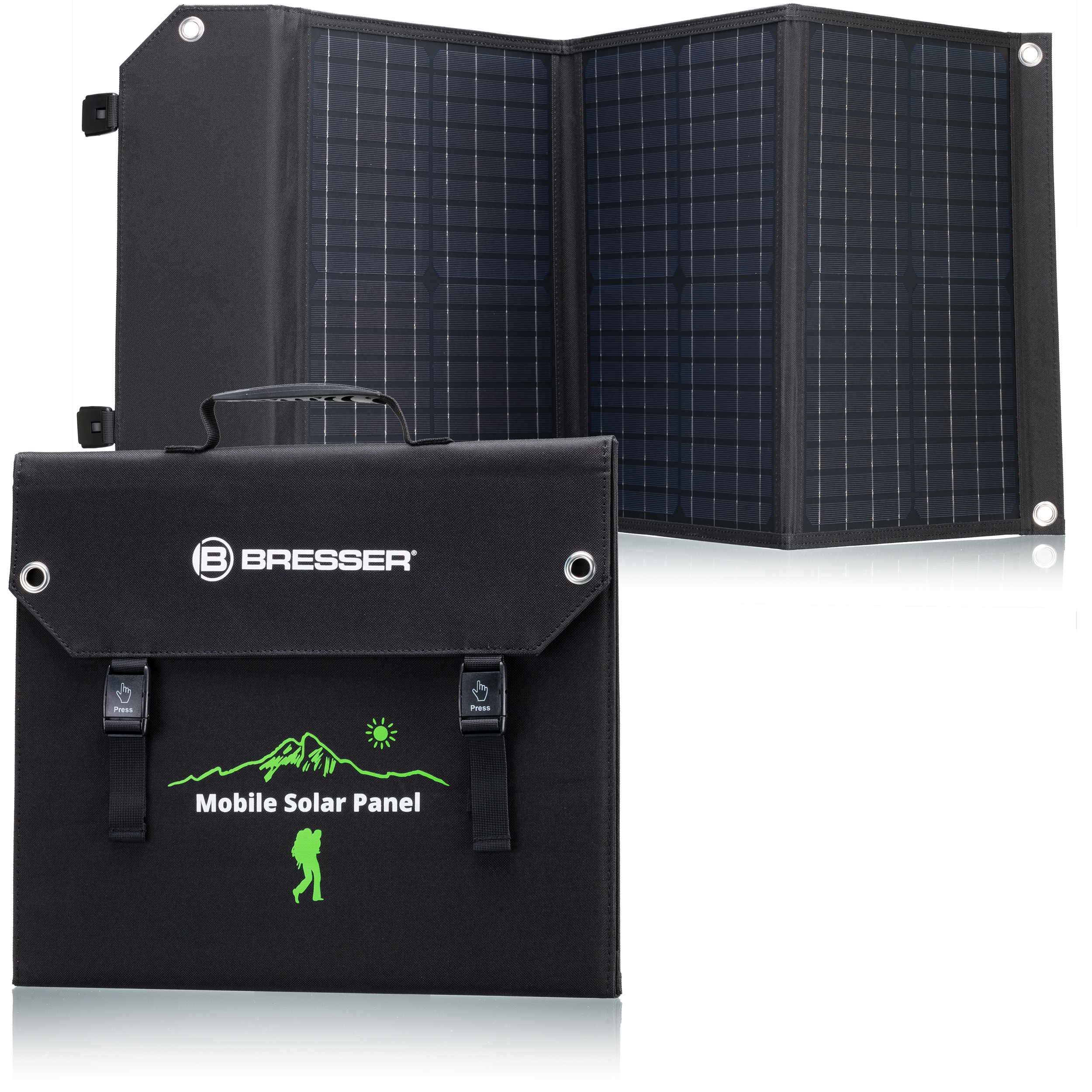 Bresser  BRESSER Mobiles Solar-Ladegerät 60 Watt mit USB- u. DC