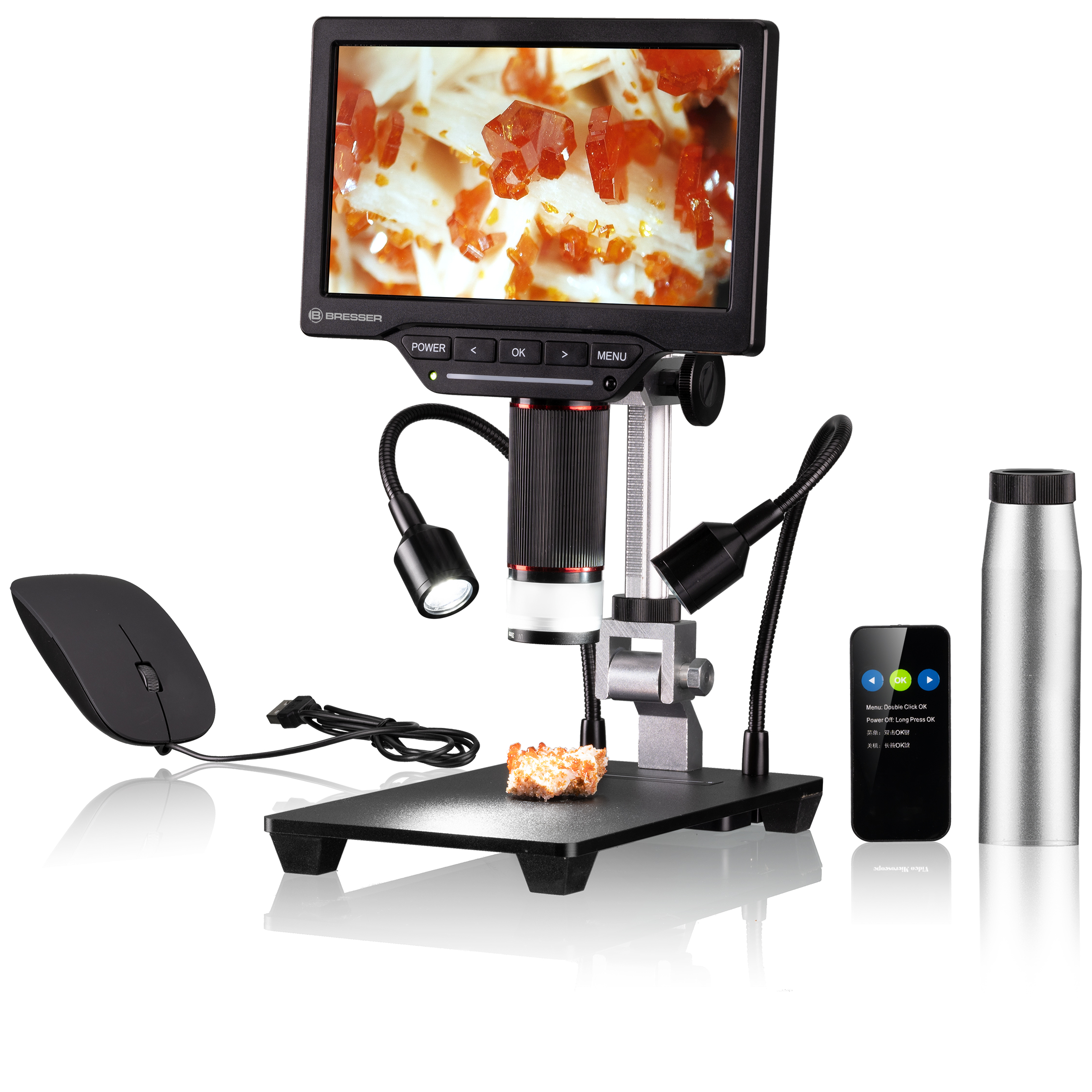 Bresser, BRESSER Microscopio digitale WLAN 1080P 2L con schermo LCD