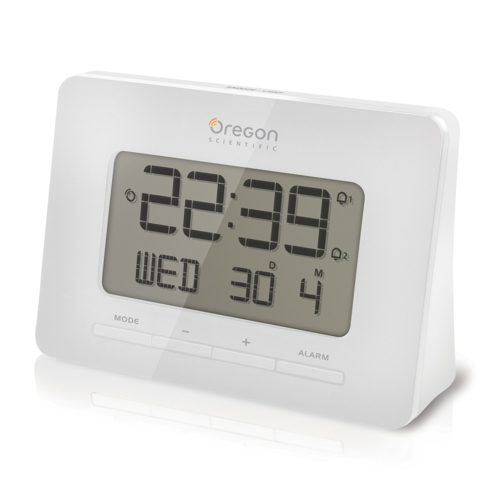 Oregon Scientific radio-controlled alarm clock white with Dual Alarm  Function